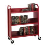 Bretford Duro Series Thin-Line Steel Book Truck with Three Sloping Shelves