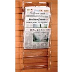 Acrylic Slatwall Newspaper Holders Ladder design for more storage space Clear acrylic offers complete view of contents