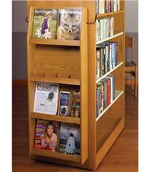 Exhibidor De Literatura En Madera Ideal for magazine and pamphlet display Slanted shelves with 1"H lip allows full view of covers