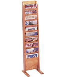 Exhibidor De Revistas (10) Displayer holds 10 magazines 3/4" solid oak sides and dividers with laminated back panels Laminated front panels