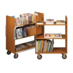 Brodart Classic Solid Oak Standard Double-Faced Book Trucks